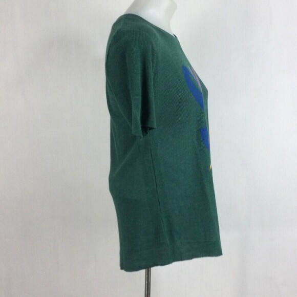 Wildfox Womens SKi Naked Short Sleeve Knit Shirt Top Green S NWT - Picture 4 of 7